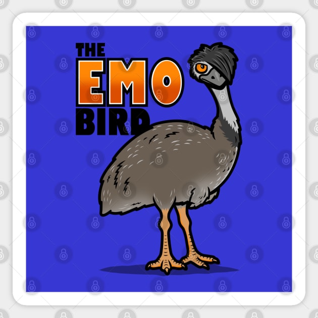 The Emo Bird Funny Emu Bird Original Cartoon Meme Gift For Kids Sticker by BoggsNicolas